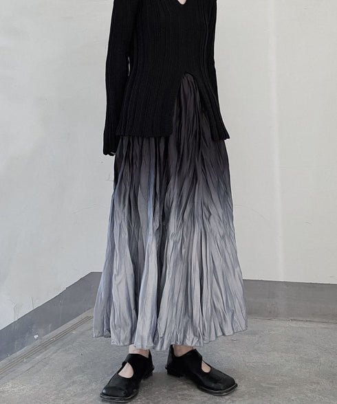 Gradient Wrinkled Skirt